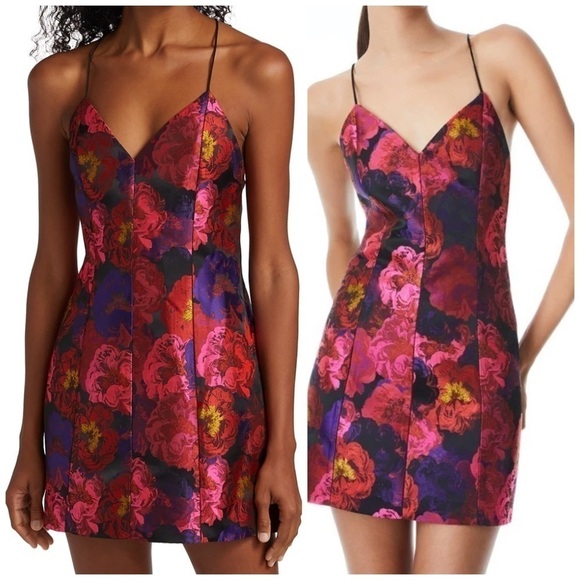 ALICE + OLIVIA TAYLA FLORAL MINI DRESS